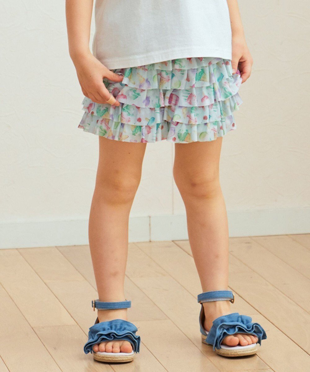 【エニファム/any FAM / KIDS】のフリル 天竺 ショート パンツ インテリア・キッズ・メンズ・レディースファッション・服の通販 founy(ファニー) 　ファッション　Fashion　キッズファッション　KIDS　ボトムス　Bottoms/Kids　春　Spring　洗える　Washable　ショート　Short　スマホ　Smartphone　セットアップ　Set Up　トレンド　Trend　定番　Standard　人気　Popularity　フリル　Frills　リゾート　Resort　楽ちん　Easy　S/S・春夏　Ss・Spring/Summer　夏　Summer　アイス|ID: prp329100004444735 ipo3291000000031974846