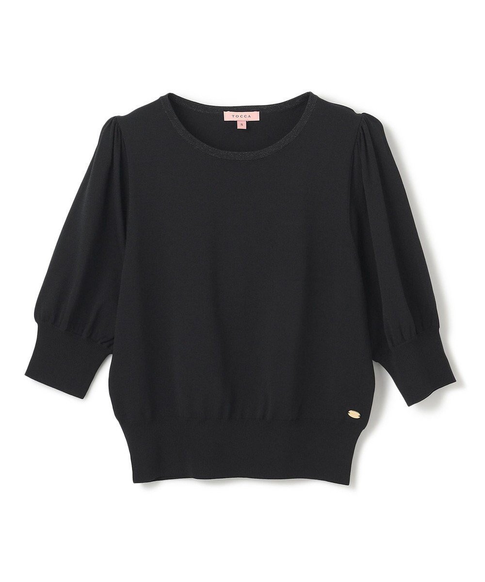 【トッカ/TOCCA】の【UVカット・接触冷感・洗える】BALOON ニットプルオーバー インテリア・キッズ・メンズ・レディースファッション・服の通販 founy(ファニー) 　ファッション　Fashion　レディースファッション　Fashion for Women　トップス・カットソー　Cut & Sew Tops　ニット　Knit Tops & Sweaters　カジュアルプルオーバー・ニットトップス　Pullovers & Knit Tops / Casual Pullovers　2025年　2025　2025春夏・S/S　Spring/Summer 2025 SS25　セーター　Sweater, Knitwear　バルーン　Balloon, Balloon Silhouette　夏　Summer　春　Spring　S/S・春夏　SS, Spring/Summer, Warm Season　洗える　Machine Washable　ブラック系|ID: prp329100004445167 ipo3291000000031069952