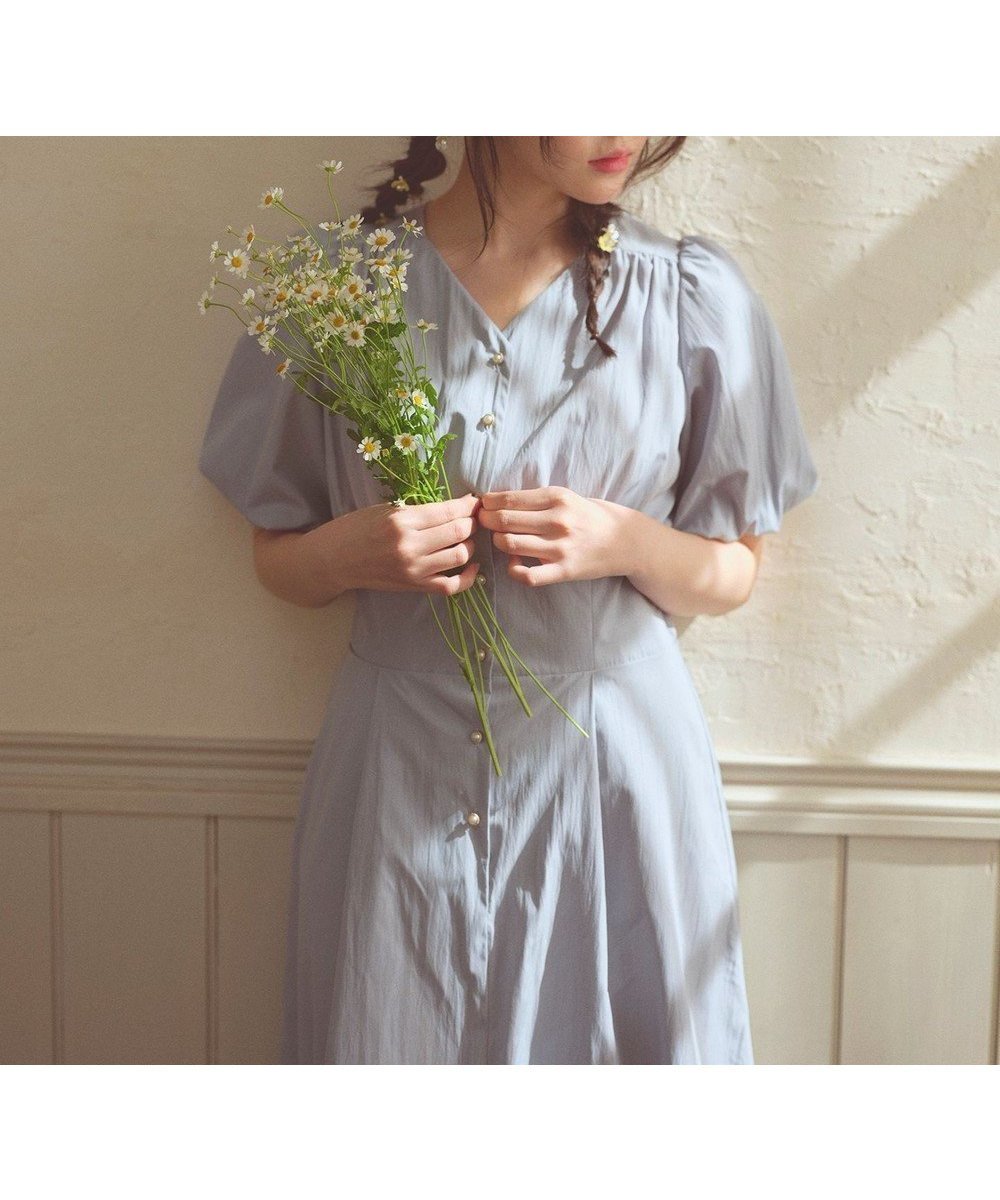 【フェルゥ/Feroux】のバルーンスリーブ ワンピース 人気、トレンドファッション・服の通販 founy(ファニー) 　ファッション　Fashion　レディースファッション　Fashion for Women　ワンピース　Dresses　おすすめ　Recommended / Our Picks　オケージョン　Occasion Wear　シンプル　Simple, Minimal　スリーブ　Sleeve, Long Sleeve / Short Sleeve　デコルテ　Décolleté, Neckline　バルーン　Balloon, Balloon Silhouette　パール　Pearl, Pearl Accent　フロント　Front, Front Design　ベーシック　Basic, Essential　エレガント 上品　Elegant　夏　Summer　春　Spring　S/S・春夏　SS, Spring/Summer, Warm Season　無地　Plain, Solid Color　 other-1|ID: prp329100004445168 ipo3291000000033567016