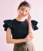 【フェルゥ/Feroux】の【洗える】フリル袖 Tシャツ ブラック系|ID: prp329100004445309 ipo3291000000031770979