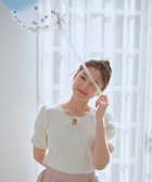 【フェルゥ/Feroux】の【洗える】リボンアクセント Tシャツ アイボリー系|ID: prp329100004445311 ipo3291000000031070629