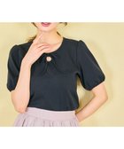 【フェルゥ/Feroux】の【洗える】リボンアクセント Tシャツ ブラック系|ID: prp329100004445311 ipo3291000000031070634