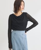 【グリーンパークス/Green Parks】の・SUGAR SPOON ドレープレースプルオーバ 人気、トレンドファッション・服の通販 founy(ファニー) ファッション Fashion レディースファッション WOMEN トップス・カットソー Tops/Tshirt シャツ/ブラウス Shirts/Blouses ロング / Tシャツ T-Shirts カットソー Cut and Sewn おすすめ Recommend カットソー Cut And Sew フェミニン Feminine フラワー Flower フロント Front ポケット Pocket モチーフ Motif レース Race 今季 This Season 夏 Summer 春 Spring S/S・春夏 Ss・Spring/Summer 透かし Watermark thumbnail Black|ID: prp329100004445390 ipo3291000000031638183