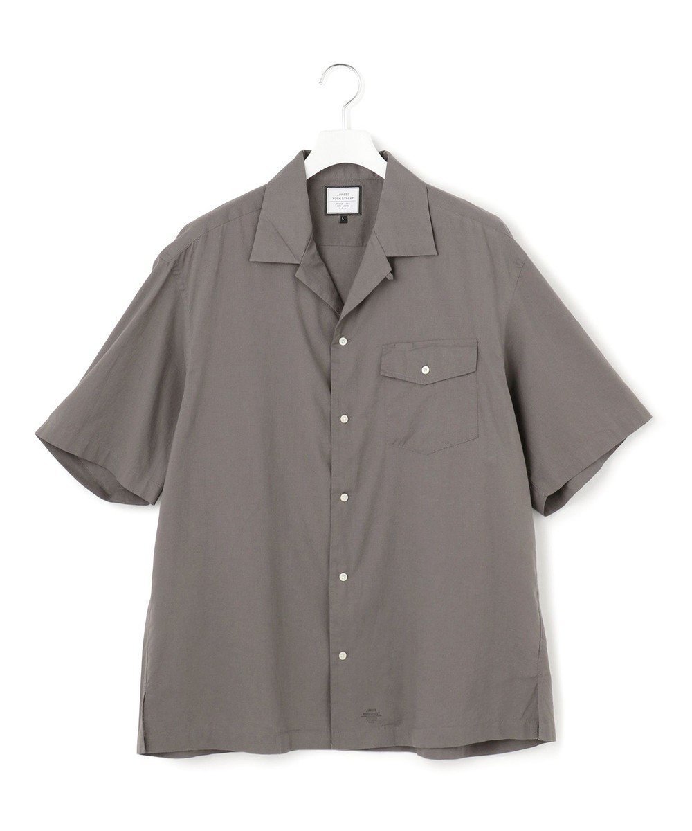 【ジェイプレスヨークストリート/J.PRESS YORK STREET】の【UNISEX】コットンボイル オープンカラーシャツ インテリア・キッズ・メンズ・レディースファッション・服の通販 founy(ファニー) 　ファッション　Fashion　レディースファッション　Ladies' Fashion Online　トップス・カットソー　Tops/Tshirt　シャツ/ブラウス　Shirts/Blouses　ユニセックス　Unisex　ショルダー　Shoulder　ドロップ　Drop　パッチ　Patch　フラップ　Flap　ポケット　Pocket　リラックス　Relax　ワイド　Wide　夏　Summer　春　Spring　S/S・春夏　Ss・Spring/Summer　グレー系|ID: prp329100004445464 ipo3291000000032653311