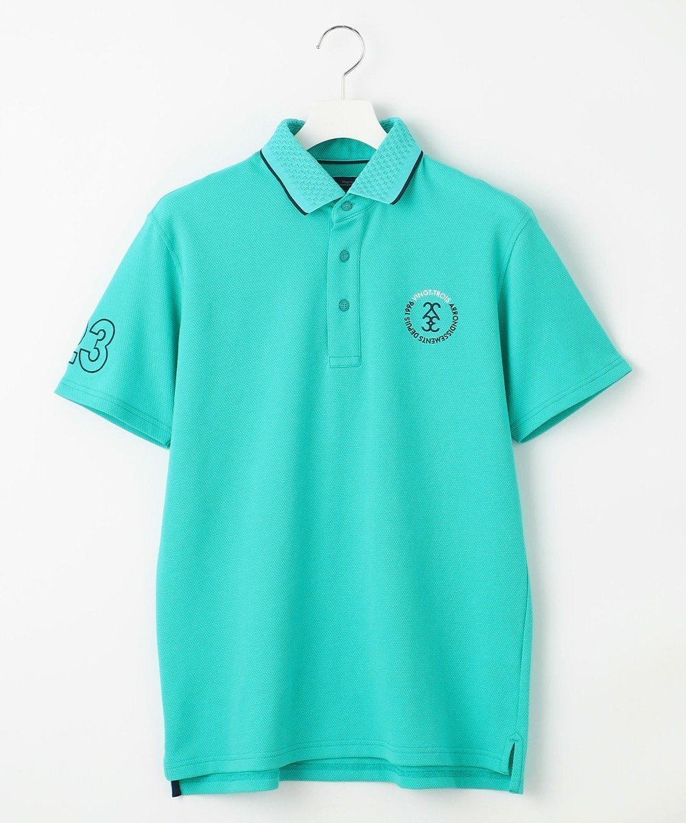 【23区 ゴルフ/23区GOLF / MEN】の【MEN】【吸水速乾/UVケア】動きやすさと機能性を兼ね備えた王道のナンバリングカノコポロシャツ インテリア・キッズ・メンズ・レディースファッション・服の通販 founy(ファニー) 　ファッション　Fashion　メンズファッション　MEN　トップス・カットソー　Tops/Tshirt/Men　シャツ　Shirts　ポロシャツ　Polo Shirts　イエロー　Yellow　春　Spring　吸水　Water Absorption　シンプル　Simple　ストレッチ　Stretch　スリム　Slim　ターコイズ　Turquoise　パターン　Pattern　フィット　Fit　ベスト　Vest　ポロシャツ　Polo Shirt　S/S・春夏　Ss・Spring/Summer　夏　Summer　ゴルフ　Golf　ターコイズブルー系|ID: prp329100004446240 ipo3291000000032439726