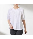 【ジェイ プレス/J.PRESS】の【洗える】BEZ空羽ストライプ クルーネック V開き ブラウス ホワイト系1|ID: prp329100004446573 ipo3291000000032393788