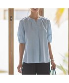 【ジェイ プレス/J.PRESS】の【洗える】BEZ空羽ストライプ クルーネック V開き ブラウス シーブルー系1|ID: prp329100004446573 ipo3291000000032393791
