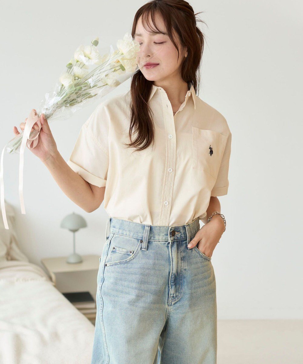 【ウィゴー/WEGO】のUSPOLOハーフスリーブシャツ インテリア・キッズ・メンズ・レディースファッション・服の通販 founy(ファニー) 　ファッション　Fashion　レディースファッション　WOMEN　トップス・カットソー　Tops/Tshirt　シャツ/ブラウス　Shirts/Blouses　インナー　Inner　春　Spring　秋　Autumn/Fall　キャップ　Cap　キャミ　Cami　シャツワンピ　Shirt Dress　シンプル　Simple　デニム　Denim　トレンド　Trend　長袖　Long Sleeve　ベスト　Vest　別注　Special Order　半袖　Short Sleeve　羽織　Haori　無地　Plain Color　ルーズ　Loose　A/W・秋冬　Aw・Autumn/Winter・Fw・Fall-Winter　再入荷　Restock/Back In Stock/Re Arrival　おすすめ　Recommend　夏　Summer　ホワイトアイボリー|ID: prp329100004446773 ipo3291000000032145091