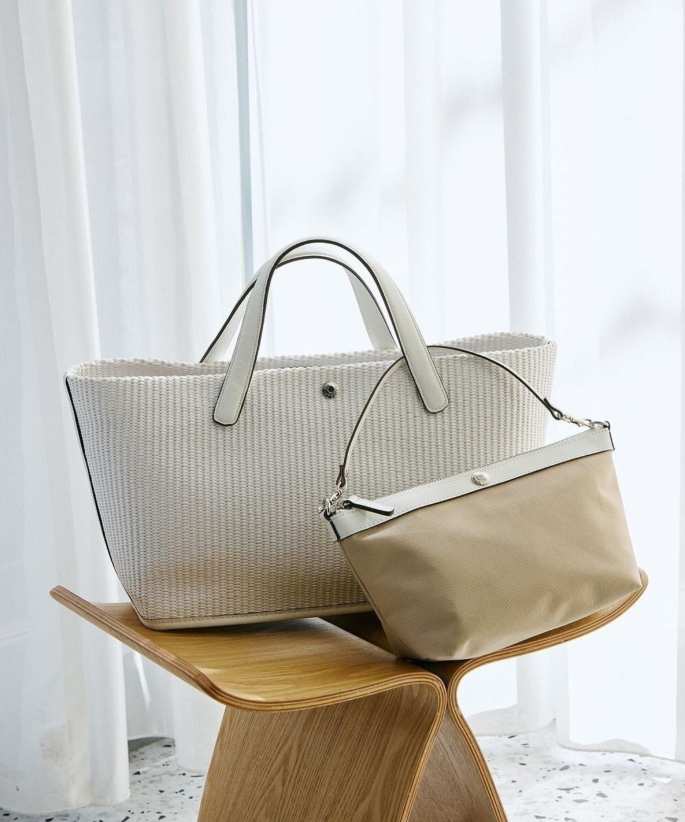 【トプカピ/TOPKAPI】の【Breath TOPKAPI】ワイド トート レザーハンドル カゴバッグ / ポーチ付き インテリア・キッズ・メンズ・レディースファッション・服の通販 founy(ファニー) 　ファッション　Fashion　レディースファッション　WOMEN　バッグ　Bag　ポーチ　Pouches　フォルム　Form　ポケット　Pocket　ポーチ　Pouch　モダン　Modern　ワイド　Wide　エレガント 上品　Elegant　軽量　Lightweight　ホワイト|ID: prp329100004446937 ipo3291000000031924143