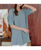 【ティアクラッセ/Tiaclasse】の【小倉優子さん着用】【洗える】 パフスリーブチュニックブラウス サックス|ID: prp329100004446942 ipo3291000000031087819