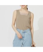 【エニィ スィス/any SiS】の【洗える】シアーコンビスクエアネック タンクトップ グレージュ|ID: prp329100004446953 ipo3291000000032387939