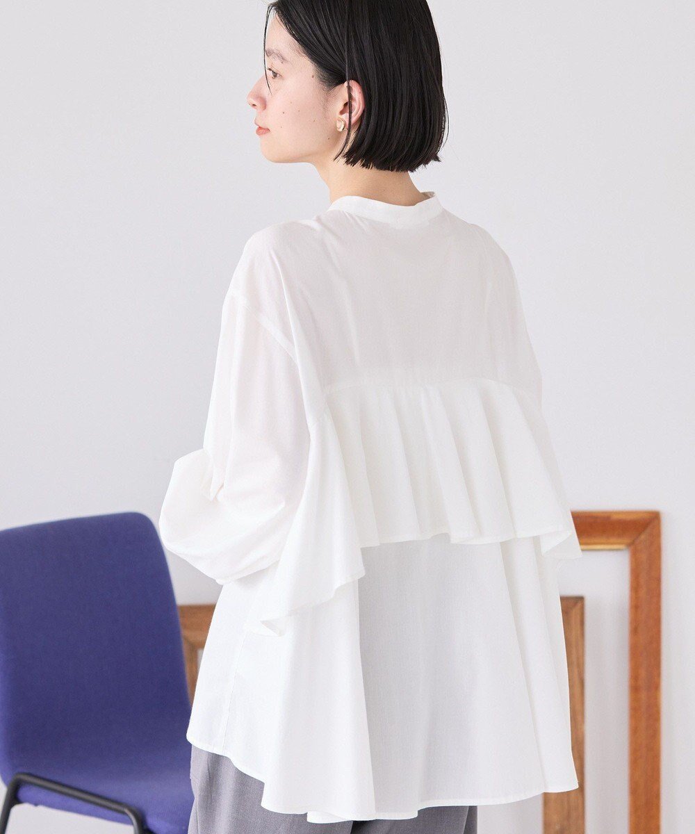 【アメリカンホリック/AMERICAN HOLIC】のイージーケアバックフリルバンドカラーシャツ 人気、トレンドファッション・服の通販 founy(ファニー) 　ファッション　Fashion　レディースファッション　WOMEN　トップス・カットソー　Tops/Tshirt　シャツ/ブラウス　Shirts/Blouses　コンシャス　Conscious　シンプル　Simple　トレンド　Trend　フリル　Frills　ボトム　Bottom　ポケット　Pocket　夏　Summer　春　Spring　S/S・春夏　Ss・Spring/Summer　 other-1|ID: prp329100004446965 ipo3291000000031088041