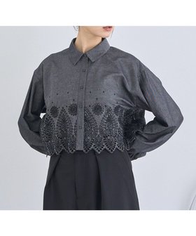 【アースミュージックアンドエコロジー/earth music&ecology】のスカラップトリムシャツ 人気、トレンドファッション・服の通販 founy(ファニー) ファッション Fashion レディースファッション WOMEN トップス・カットソー Tops/Tshirt シャツ/ブラウス Shirts/Blouses アイレット Eyelet クロップド Cropped スカラップ Scalloped ダウン Down デニム Denim トレンド Trend バランス Balance フェミニン Feminine ボックス Box ポケット Pocket ワイド Wide 再入荷 Restock/Back In Stock/Re Arrival 夏 Summer 春 Spring S/S・春夏 Ss・Spring/Summer 透かし Watermark |ID:prp329100004447000