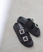 【組曲/KUMIKYOKU】のバックルプラットフォームサンダル 人気、トレンドファッション・服の通販 founy(ファニー) ファッション Fashion レディースファッション WOMEN バッグ Bag サンダル Sandals ビジュー Bijou 厚底 Platforms 夏 Summer 春 Spring S/S・春夏 Ss・Spring/Summer thumbnail ブラック系|ID: prp329100004447008 ipo3291000000031708796