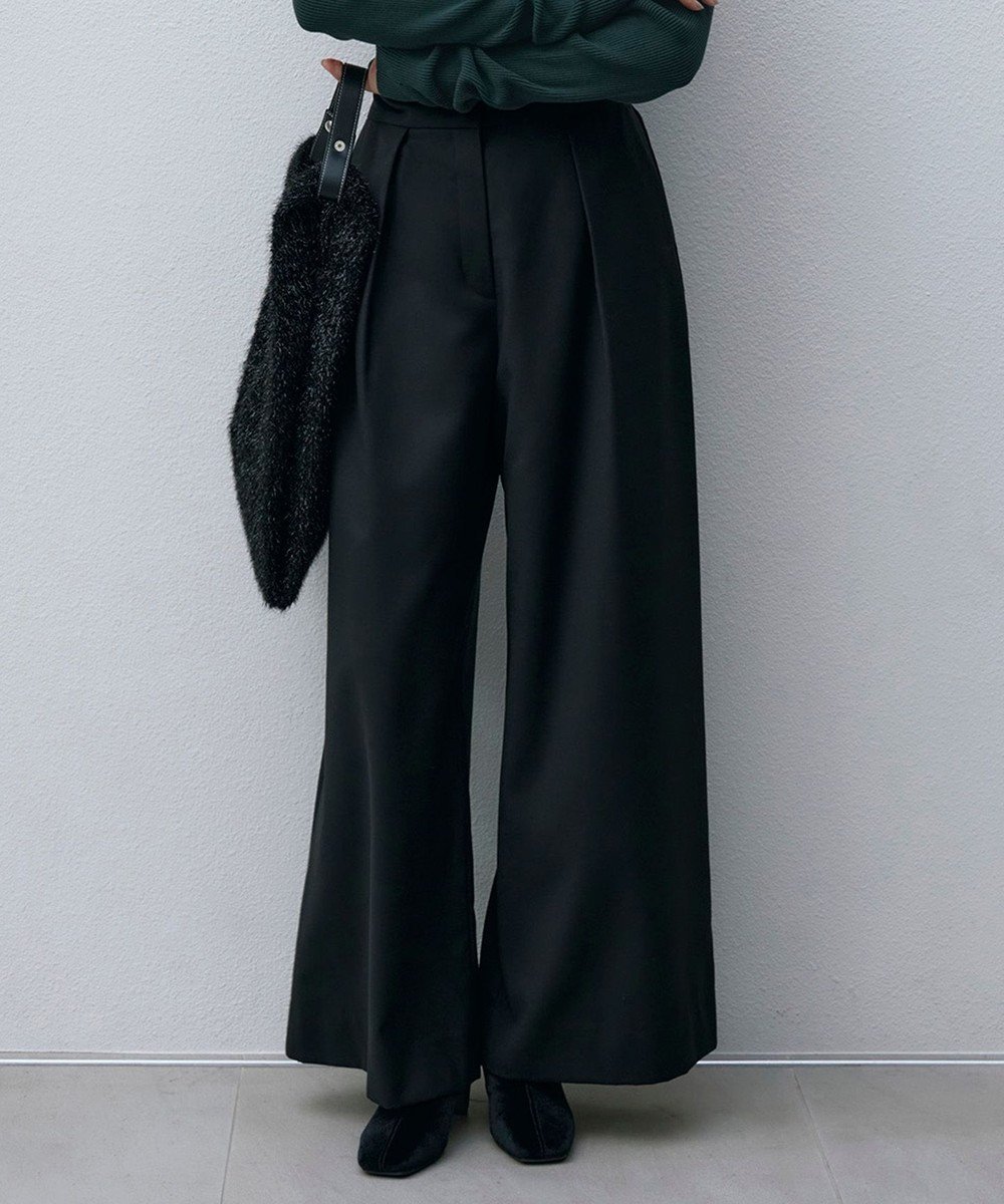 【アイシービー/iCB】の【洗える】 ウールヴィスコースストレッチ タックパンツ インテリア・キッズ・メンズ・レディースファッション・服の通販 founy(ファニー) 　ファッション　Fashion　レディースファッション　WOMEN　パンツ　Pants　2024年　2024　2024-2025秋冬・A/W　Aw/Autumn/Winter/Fw/Fall/2024-2025　ギャザー　Gather　ストレッチ　Stretch　フロント　Front　ワイド　Wide　エレガント 上品　Elegant　洗える　Washable　A/W・秋冬　Aw・Autumn/Winter・Fw・Fall-Winter　ブラック系|ID: prp329100004447374 ipo3291000000031975650