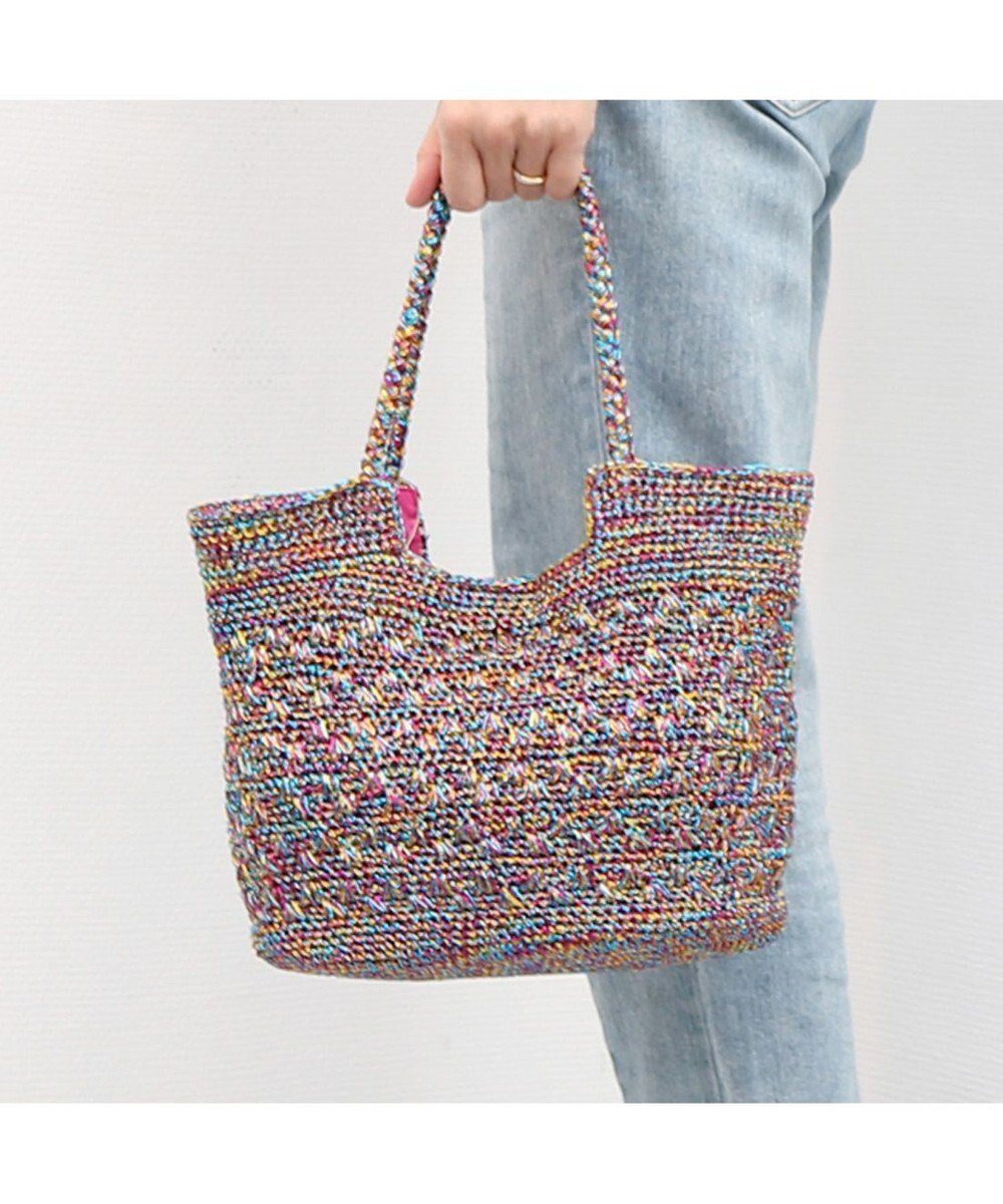 【アンビリオン/UNBILLION】のカシュカシュ cachecache / メタリックコード柄編みトートバッグ インテリア・キッズ・メンズ・レディースファッション・服の通販 founy(ファニー) 　ファッション　Fashion　レディースファッション　WOMEN　バッグ　Bag　カラフル　Colorful　財布　Wallet　ハンド　Hand　ポケット　Pocket　マグネット　Magnet　ミックス　Mix　モチーフ　Motif　レース　Race　再入荷　Restock/Back In Stock/Re Arrival　エレガント 上品　Elegant　ミックス|ID: prp329100004447499 ipo3291000000031942138