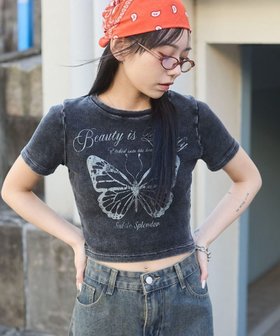 【ウィゴー/WEGO】のヴィンテージウォッシュグラフィックリブT 人気、トレンドファッション・服の通販 founy(ファニー) ファッション Fashion レディースファッション WOMEN トップス・カットソー Tops/Tshirt シャツ/ブラウス Shirts/Blouses ロング / Tシャツ T-Shirts カットソー Cut and Sewn カットソー Cut And Sew カーゴパンツ Cargo Pants グラフィック Graphic コンパクト Compact ショート Short スマホ Smartphone トレンド Trend ミニスカート Mini Skirt ワイド Wide 半袖 Short Sleeve 夏 Summer 春 Spring S/S・春夏 Ss・Spring/Summer |ID:prp329100004447734