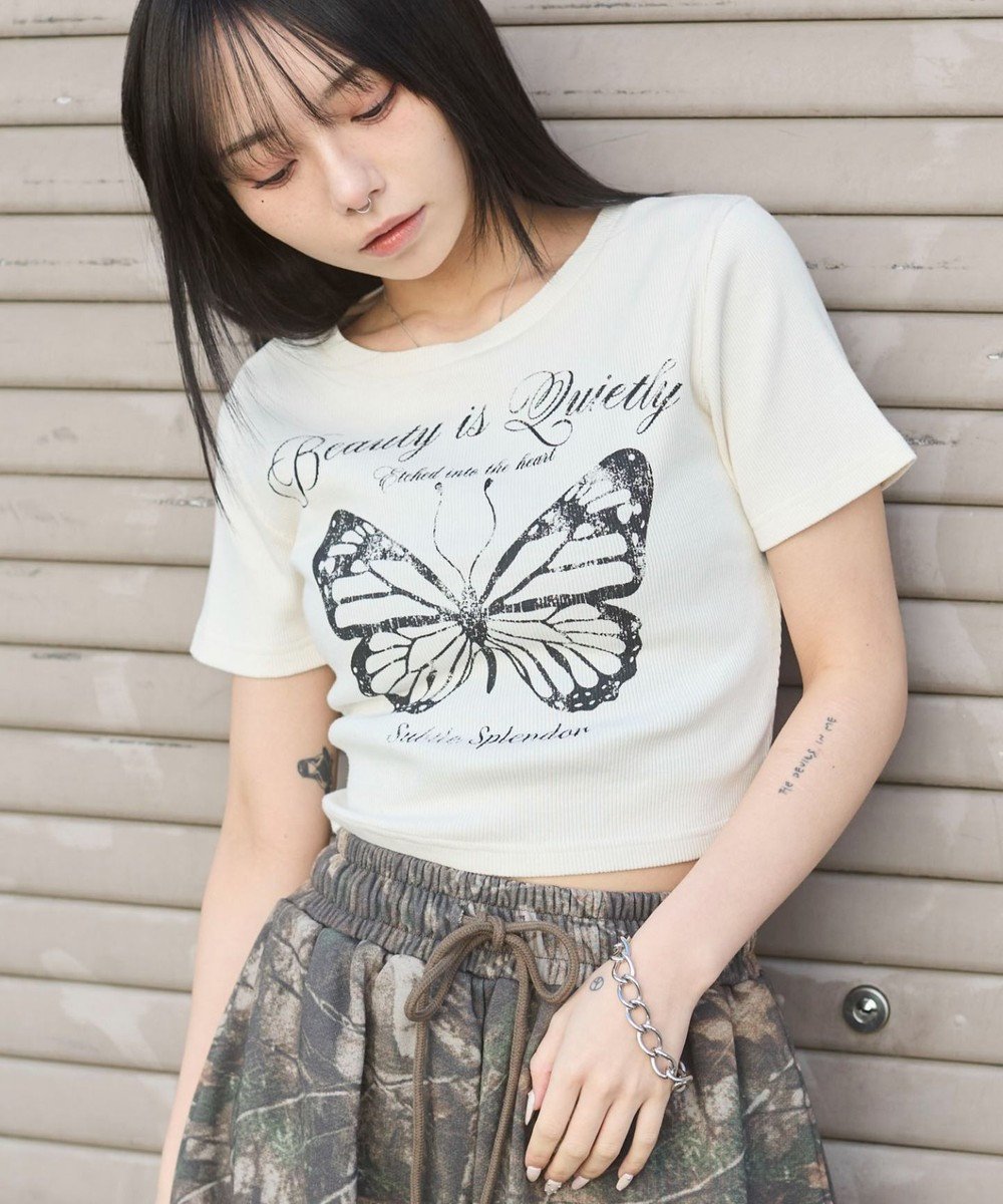 【ウィゴー/WEGO】のヴィンテージウォッシュグラフィックリブT インテリア・キッズ・メンズ・レディースファッション・服の通販 founy(ファニー) 　ファッション　Fashion　レディースファッション　WOMEN　トップス・カットソー　Tops/Tshirt　シャツ/ブラウス　Shirts/Blouses　ロング / Tシャツ　T-Shirts　カットソー　Cut and Sewn　カットソー　Cut And Sew　カーゴパンツ　Cargo Pants　グラフィック　Graphic　コンパクト　Compact　ショート　Short　スマホ　Smartphone　トレンド　Trend　ミニスカート　Mini Skirt　ワイド　Wide　半袖　Short Sleeve　夏　Summer　春　Spring　S/S・春夏　Ss・Spring/Summer　柄2|ID: prp329100004447734 ipo3291000000031916965