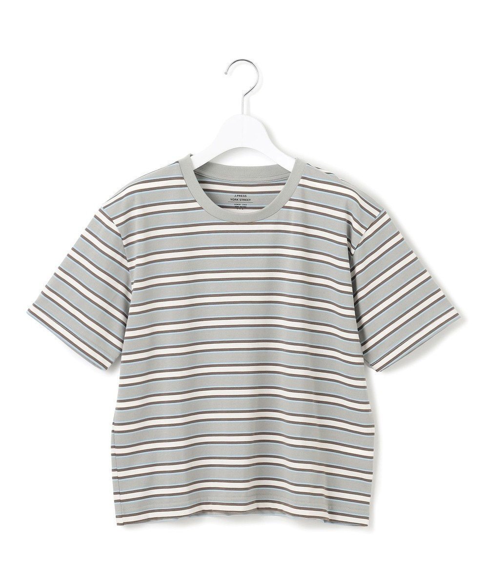 【ジェイプレスヨークストリート/J.PRESS YORK STREET】の【WOMEN】レトロボーダー Tシャツ インテリア・キッズ・メンズ・レディースファッション・服の通販 founy(ファニー) 　ファッション　Fashion　レディースファッション　WOMEN　トップス・カットソー　Tops/Tshirt　シャツ/ブラウス　Shirts/Blouses　ロング / Tシャツ　T-Shirts　カットソー　Cut and Sewn　春　Spring　カットソー　Cut And Sew　カーゴパンツ　Cargo Pants　スラックス　Slacks　デニム　Denim　ファブリック　Fabric　フレア　Flare　ベーシック　Basic　ボトム　Bottom　ボーダー　Border　半袖　Short Sleeve　S/S・春夏　Ss・Spring/Summer　夏　Summer　ライトグレー系2|ID: prp329100004447762 ipo3291000000031972754