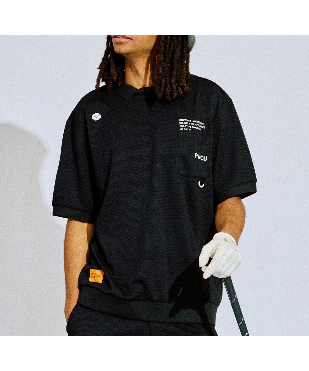【ピーダブリュサーキュラス/PW CIRCULUS / MEN】の【GOLF OUT掲載アイテム】【MEN】ワッフルポロ ゴルフ インテリア・キッズ・メンズ・レディースファッション・服の通販 founy(ファニー) 　ファッション　Fashion　メンズファッション　Men's Style Online　トップス・カットソー　Tops/Tshirt/Men　シャツ　Shirts　アウトドア　Outdoor　春　Spring　カットソー　Cut And Sew　ショーツ　Shorts　セットアップ　Set Up　雑誌　Magazine　チェック　Check　人気　Popularity　ポケット　Pocket　モックネック　Mock Neck　ワッフル　Waffle　S/S・春夏　Ss・Spring/Summer　夏　Summer　ゴルフ　Golf　ブラック系|ID: prp329100004448421 ipo3291000000032536479