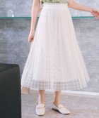 【ティアクラッセ/Tiaclasse】の【洗える】チェック柄チュールレーススカート アイボリー|ID: prp329100004448818 ipo3291000000031973661
