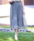 【ティアクラッセ/Tiaclasse】のチェック柄チュールレーススカート ブルー|ID: prp329100004448818 ipo3291000000035847375