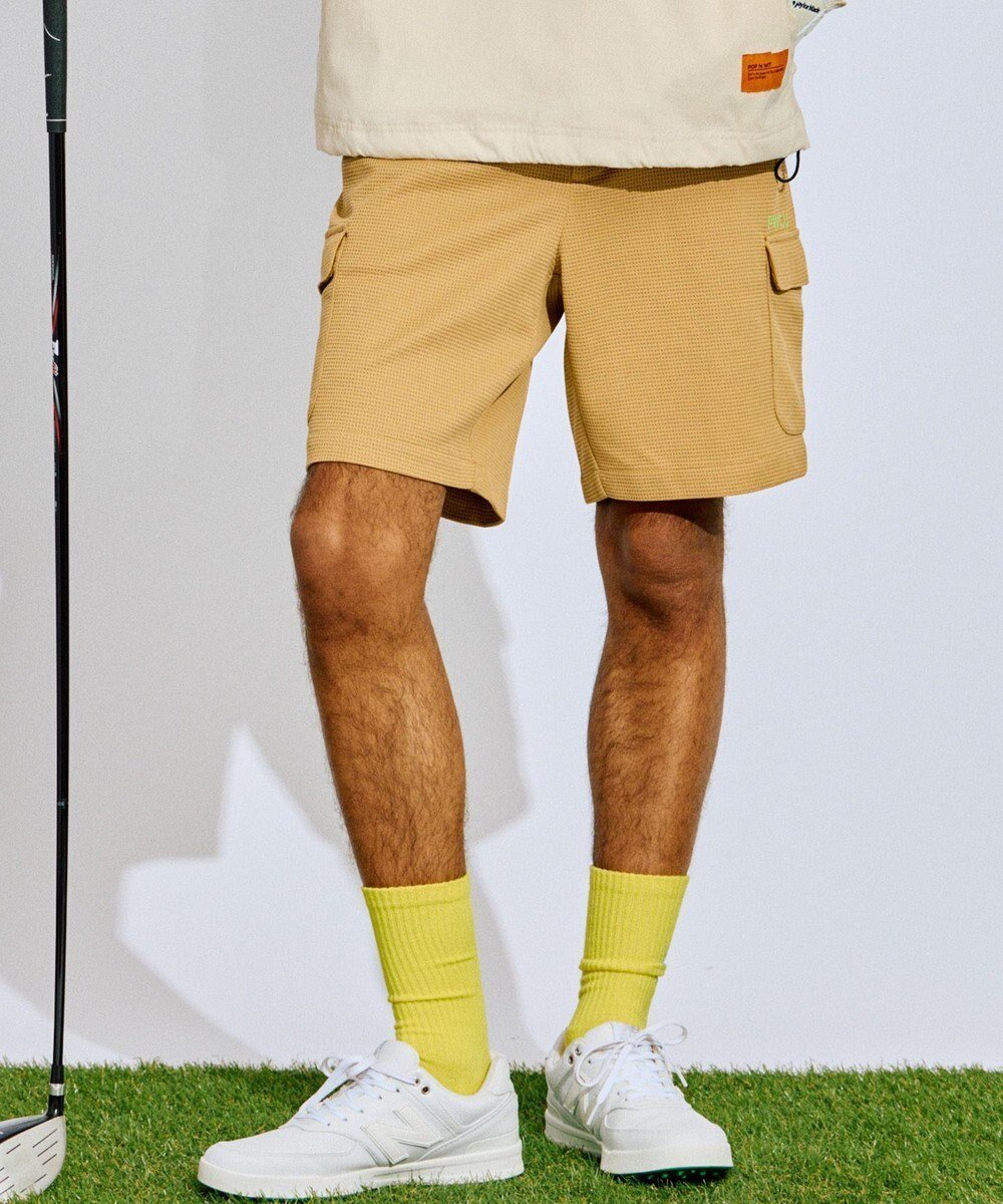 【ピーダブリュサーキュラス/PW CIRCULUS / MEN】の【GOLF OUT掲載アイテム】【MEN】ワッフルカーゴショーツ ゴルフ インテリア・キッズ・メンズ・レディースファッション・服の通販 founy(ファニー) 　ファッション　Fashion　メンズファッション　Fashion for Men　ボトムス　Bottoms　ウェッジ　Wedge Heels　春　Spring　カーゴパンツ　Cargo Pants, Utility Pants　ショーツ　Shorts, Short Pants　セットアップ　Set-Up, Coordinated Outfit　雑誌　Magazine, Fashion Magazine　チェック　Check, Plaid, Tartan　人気　Popular, Best Seller　フラップ　Flap, Flap Pocket　ワッフル　Waffle, Waffle Knit　S/S・春夏　SS, Spring/Summer, Warm Season　再入荷　Restock / Back in Stock　夏　Summer　ゴルフ　Golf　2025年　2025　2025春夏・S/S　Spring/Summer 2025 SS25　ベージュ系|ID: prp329100004449541 ipo3291000000032575082