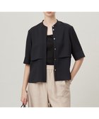 【アイシービー/iCB】の【WEB限定・接触冷感・UVケア・吸水速乾・防シワ・洗える】 ドレープツイル クロップドシャツ ブラック系|ID: prp329100004450653 ipo3291000000032561550