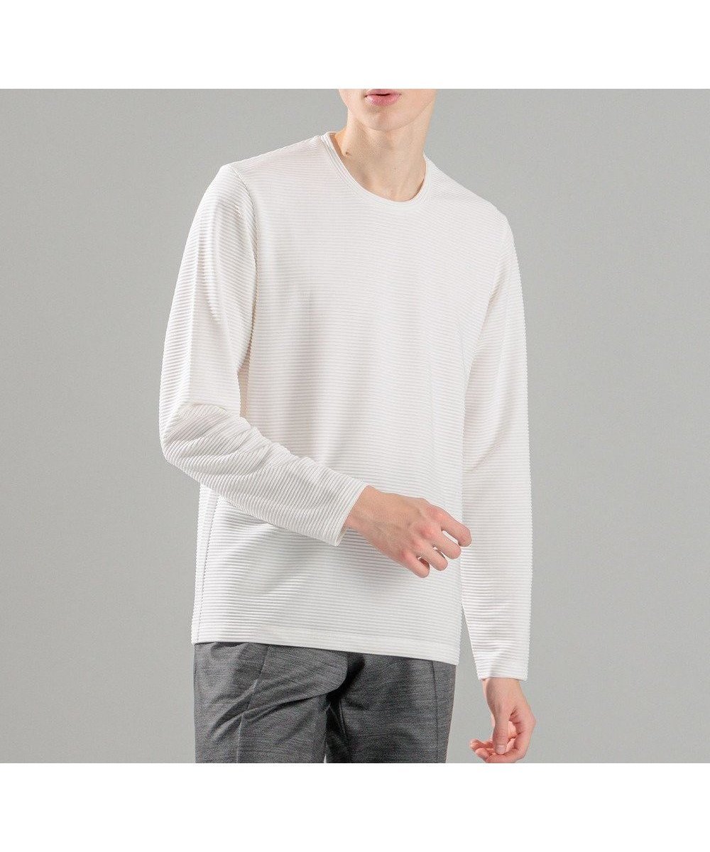 【ジョゼフ オム/JOSEPH HOMME / MEN】のタックリップルジャージー クルーネックカットソー インテリア・キッズ・メンズ・レディースファッション・服の通販 founy(ファニー) 　ファッション　Fashion　メンズファッション　MEN　トップス・カットソー　Tops/Tshirt/Men　シャツ　Shirts　カットソー　Cut And Sew　シンプル　Simple　ジャケット　Jacket　スリーブ　Sleeve　ベーシック　Basic　ロング　Long　夏　Summer　春　Spring　S/S・春夏　Ss・Spring/Summer　長袖　Long Sleeve　ホワイト系|ID: prp329100004450806 ipo3291000000031962169