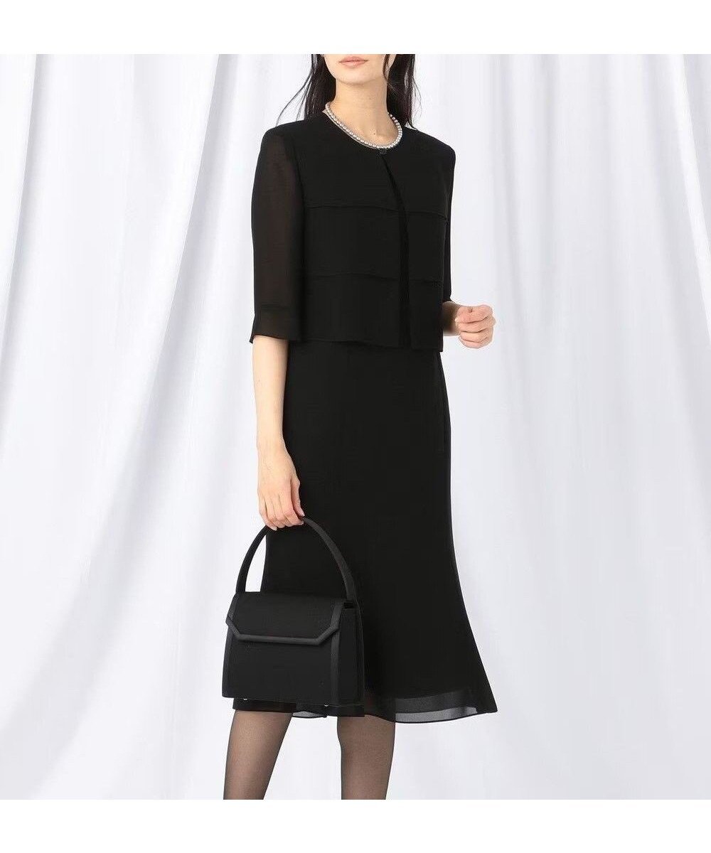 【自由区 FORMAL/JIYU-KU FORMAL】の【人気NO.1 / 洗える】ボレロ風ワンピース インテリア・キッズ・メンズ・レディースファッション・服の通販 founy(ファニー) 　ファッション　Fashion　レディースファッション　WOMEN　アウター　Coat Outerwear　ボレロ　Bolero jackets　ワンピース　Dress　ドレス　Party Dresses　エレガント 上品　Elegant　ドレス　Dress　ボレロ　Bolero　ワッシャー　Washer　人気　Popularity　夏　Summer　定番　Standard　S/S・春夏　Ss・Spring/Summer　洗える　Washable　A/W・秋冬　Aw・Autumn/Winter・Fw・Fall-Winter　ブラック系|ID: prp329100004450838 ipo3291000000031779319