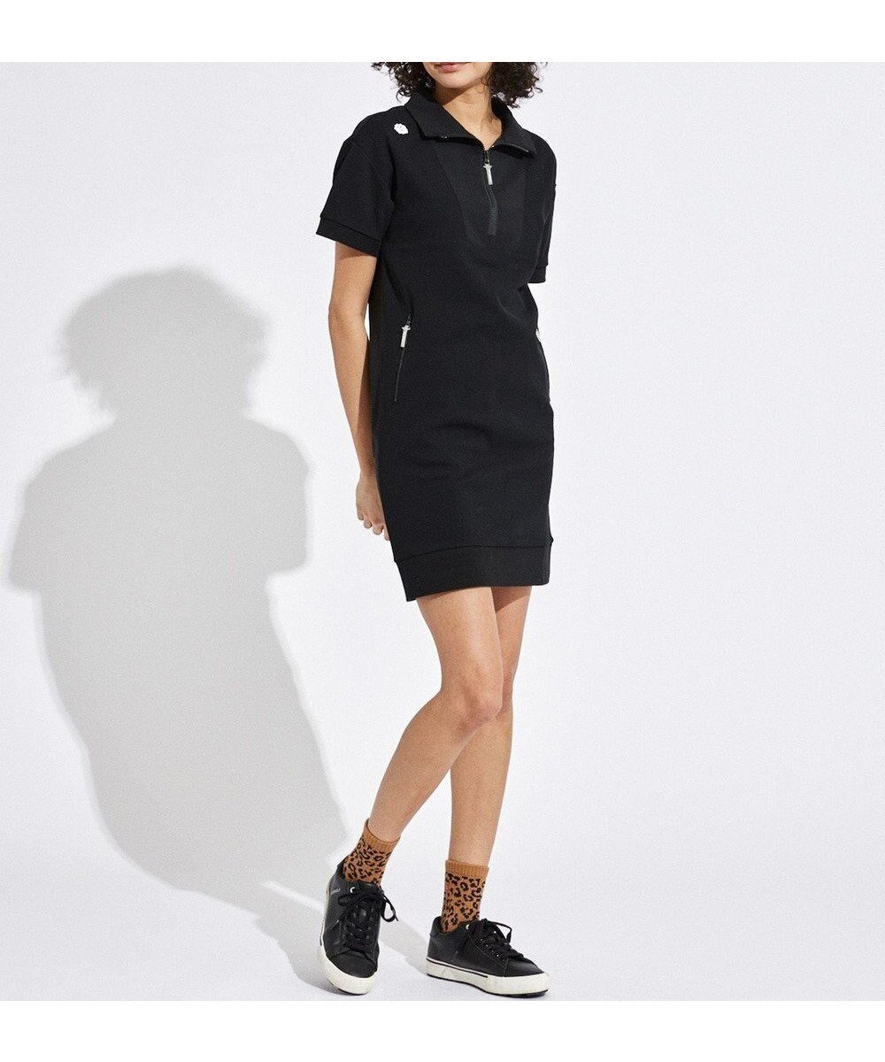 【ピーダブリュサーキュラス/PW CIRCULUS】の【WOMEN】DIMPLE スポーティワンピ インテリア・キッズ・メンズ・レディースファッション・服の通販 founy(ファニー) 　ファッション　Fashion　レディースファッション　WOMEN　ワンピース　Dress　コンビ　Combination　スタンド　Stand　ストレッチ　Stretch　スポーティ　Sporty　スリーブ　Sleeve　ドロップ　Drop　ポケット　Pocket　再入荷　Restock/Back In Stock/Re Arrival　夏　Summer　春　Spring　S/S・春夏　Ss・Spring/Summer　ブラック系|ID: prp329100004450864 ipo3291000000031965707