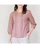 【ティアクラッセ/Tiaclasse】の【洗える】ピンタックレースカットソーTブラウス ピンク|ID: prp329100004451051 ipo3291000000035728384