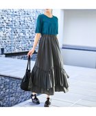 【ティアクラッセ/Tiaclasse】の【洗える】ギャザーフリルティアードスカート チャコールグレー|ID: prp329100004451096 ipo3291000000031134296