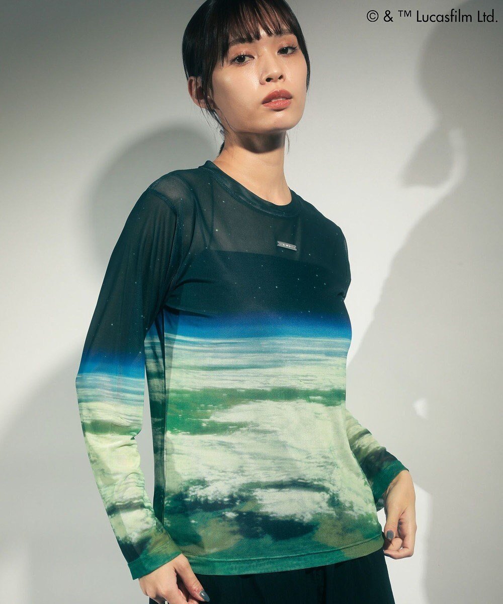 【グリーンパークス/Green Parks】のSTAR WARS/シアープリントTシャツ インテリア・キッズ・メンズ・レディースファッション・服の通販 founy(ファニー) 　ファッション　Fashion　レディースファッション　WOMEN　トップス・カットソー　Tops/Tshirt　シャツ/ブラウス　Shirts/Blouses　ロング / Tシャツ　T-Shirts　カットソー　Cut and Sewn　カットソー　Cut And Sew　グラフィック　Graphic　コンパクト　Compact　シアー　Sheer　スラックス　Slacks　デニム　Denim　フィット　Fit　プリント　Print　ボトム　Bottom　ポケット　Pocket　夏　Summer　春　Spring　S/S・春夏　Ss・Spring/Summer　Blue|ID: prp329100004451113 ipo3291000000031134534