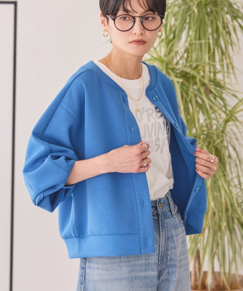 【アメリカンホリック/AMERICAN HOLIC】のポンチクルーネックカーディガン インテリア・キッズ・メンズ・レディースファッション・服の通販 founy(ファニー) 　ファッション　Fashion　レディースファッション　WOMEN　トップス・カットソー　Tops/Tshirt　カーディガン　Cardigans　おすすめ　Recommend　インナー　Inner　カーディガン　Cardigan　ポケット　Pocket　夏　Summer　春　Spring　S/S・春夏　Ss・Spring/Summer　Blue|ID: prp329100004451290 ipo3291000000031137233