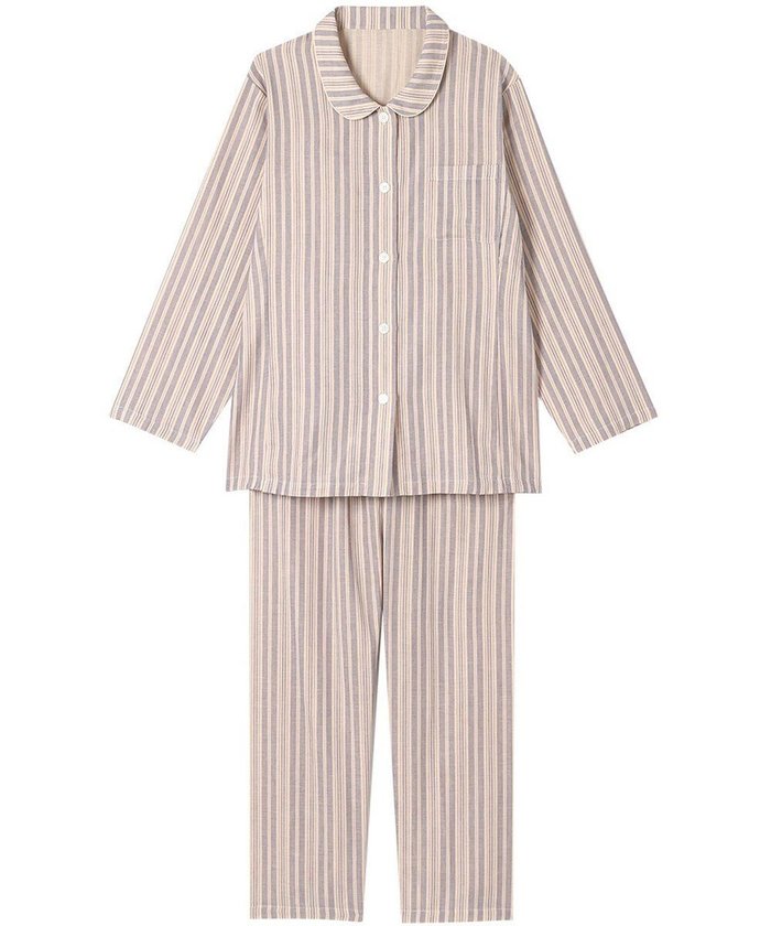 【ウィング/Wing】のパジャマ 長袖 長ズボン 綿100%(本体) 二重ガーゼ レディース EP8070 ウイング/ワコール インテリア・キッズ・メンズ・レディースファッション・服の通販 founy(ファニー) https://founy.com/ ファッション Fashion レディースファッション Fashion for Women トップス・カットソー Cut & Sew Tops スタンダード Standard, Basic ストライプ Stripe, Striped Pattern センター Center, Center Line 長袖 Long Sleeve, Full Sleeve パジャマ Pajamas, Sleepwear ボトム Bottoms, Lower Wear ランダム Random, Irregular |ID: prp329100004451373 ipo3291000000036083531