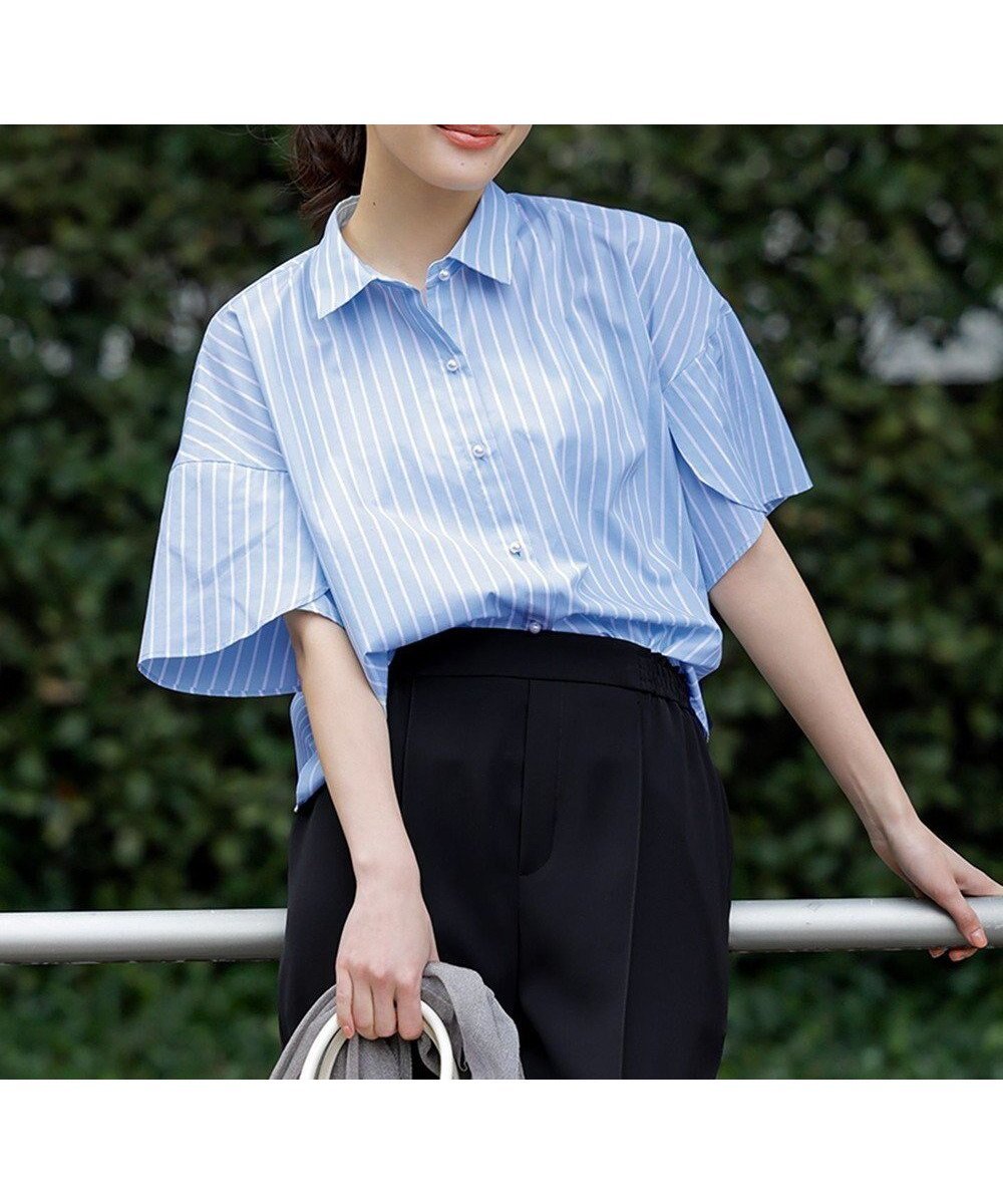 【エニィ スィス/any SiS】の【洗える】ペタルスリーブ シャツ 人気、トレンドファッション・服の通販 founy(ファニー) 　ファッション　Fashion　レディースファッション　WOMEN　トップス・カットソー　Tops/Tshirt　シャツ/ブラウス　Shirts/Blouses　インナー　Inner　ウォッシャブル　Washable　春　Spring　洗える　Washable　カットソー　Cut And Sew　キャミ　Cami　ストライプ　Stripe　パール　Pearl　フロント　Front　羽織　Haori　S/S・春夏　Ss・Spring/Summer　おすすめ　Recommend　夏　Summer　NEW・新作・新着・新入荷　New Arrivals　 other-1|ID: prp329100004451412 ipo3291000000031138197