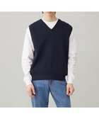 【アンフィーロ/UNFILO / MEN】のスタイリッシュ ニット ベスト ネイビー|ID: prp329100004451848 ipo3291000000031915437