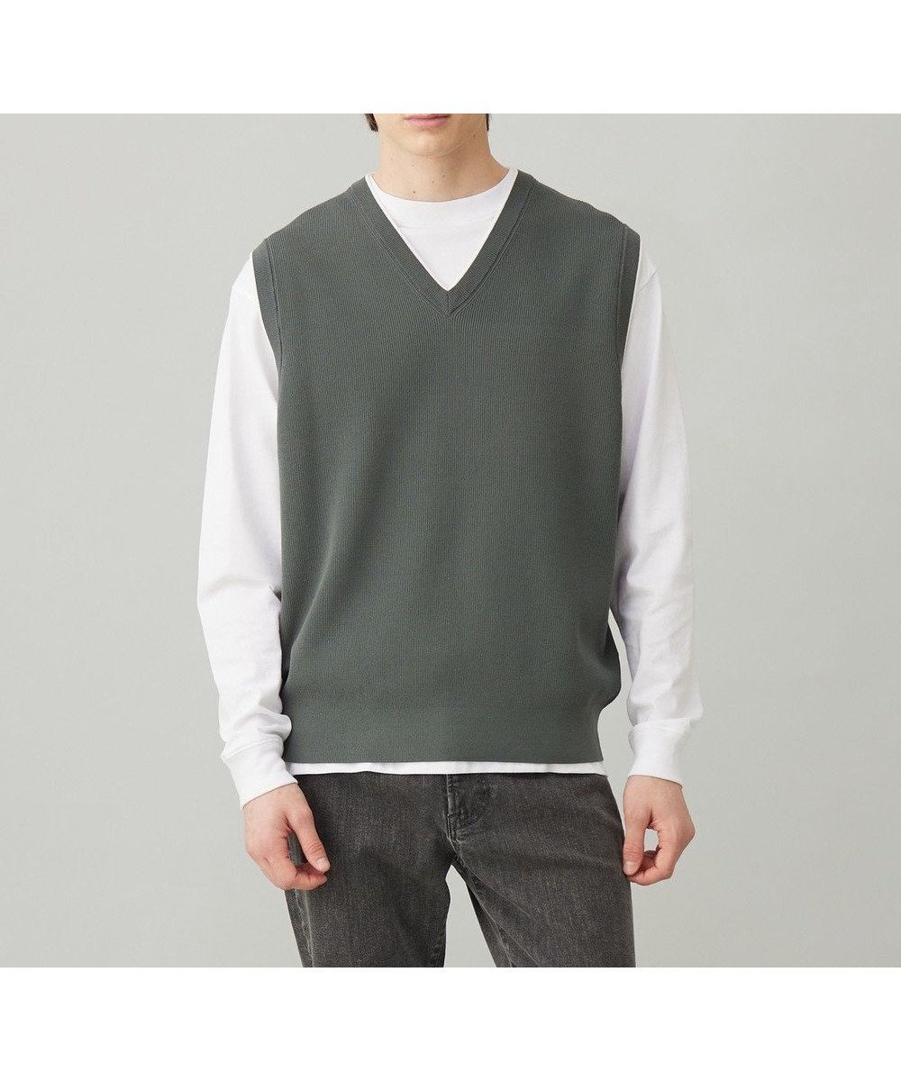 【アンフィーロ/UNFILO / MEN】のスタイリッシュ ニット ベスト インテリア・キッズ・メンズ・レディースファッション・服の通販 founy(ファニー) 　ファッション　Fashion　メンズファッション　MEN　トップス・カットソー　Tops/Tshirt/Men　ニット　Knit Tops　ベスト/ジレ　Gilets/Vests　春　Spring　畦　Ridge　抗菌　Antibacterial　スタイリッシュ　Stylish　セーター　Sweater　ツイスト　Twist　ベスト　Vest　S/S・春夏　Ss・Spring/Summer　夏　Summer　カーキ|ID: prp329100004451848 ipo3291000000031915438