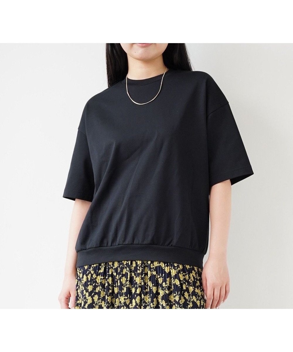 【シトム/SITOM】の裾リブTシャツ インテリア・キッズ・メンズ・レディースファッション・服の通販 founy(ファニー) 　ファッション　Fashion　レディースファッション　WOMEN　トップス・カットソー　Tops/Tshirt　シャツ/ブラウス　Shirts/Blouses　ロング / Tシャツ　T-Shirts　カットソー　Cut and Sewn　インナー　Inner　春　Spring　カットソー　Cut And Sew　スタイリッシュ　Stylish　ダメージ　Damage　パターン　Pattern　フィット　Fit　S/S・春夏　Ss・Spring/Summer　夏　Summer　ビジネス 仕事 通勤　Business　ブラック|ID: prp329100004451937 ipo3291000000031835103