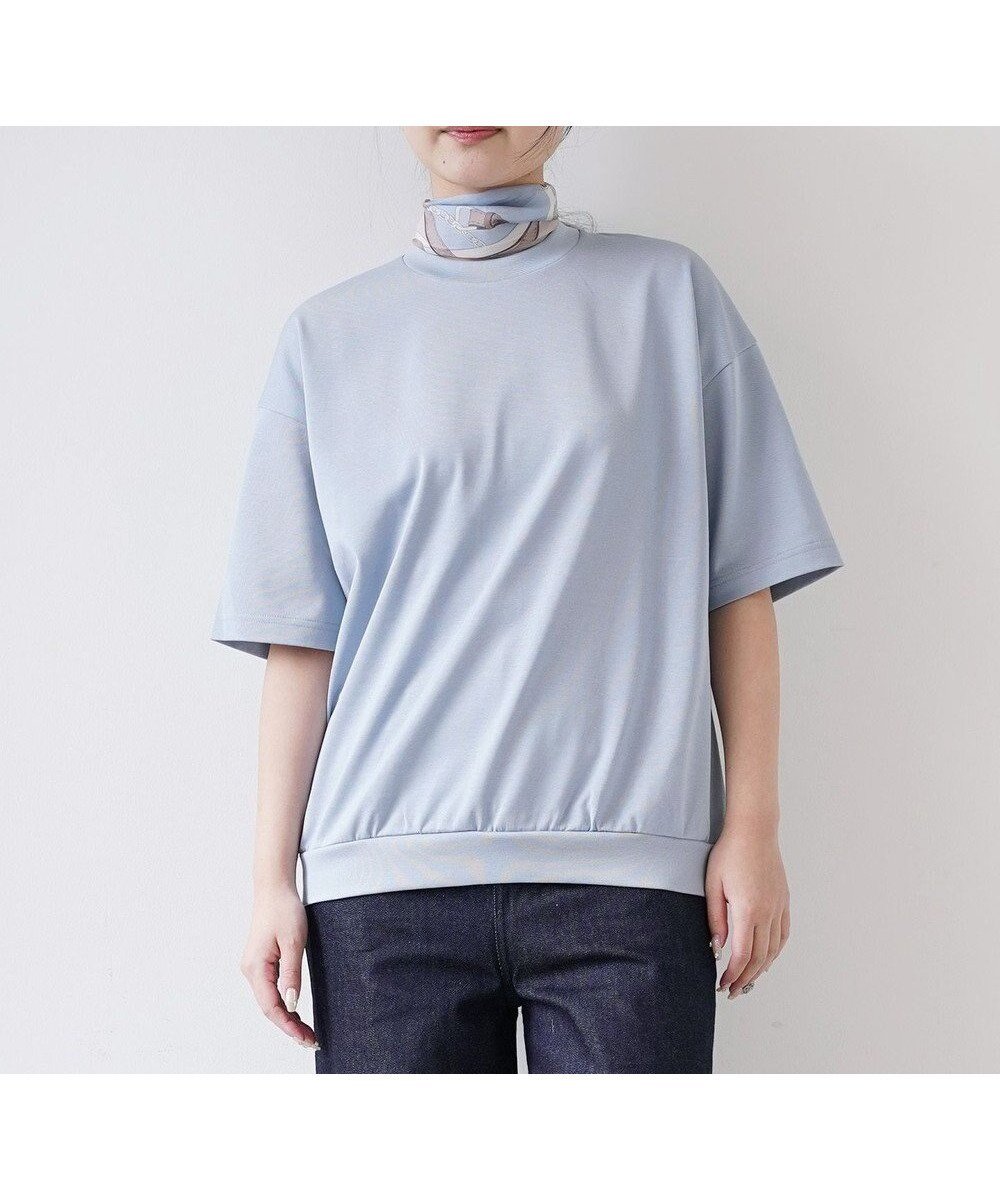 【シトム/SITOM】の裾リブTシャツ インテリア・キッズ・メンズ・レディースファッション・服の通販 founy(ファニー) 　ファッション　Fashion　レディースファッション　WOMEN　トップス・カットソー　Tops/Tshirt　シャツ/ブラウス　Shirts/Blouses　ロング / Tシャツ　T-Shirts　カットソー　Cut and Sewn　インナー　Inner　春　Spring　カットソー　Cut And Sew　スタイリッシュ　Stylish　ダメージ　Damage　パターン　Pattern　フィット　Fit　S/S・春夏　Ss・Spring/Summer　夏　Summer　ビジネス 仕事 通勤　Business　ブルー|ID: prp329100004451937 ipo3291000000031835104