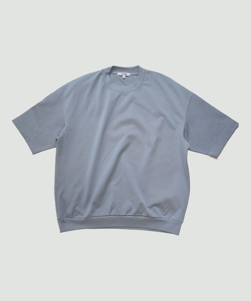【シトム/SITOM】の裾リブTシャツ インテリア・キッズ・メンズ・レディースファッション・服の通販 founy(ファニー) 　ファッション　Fashion　レディースファッション　Fashion for Women　トップス・カットソー　Cut & Sew Tops　シャツ・ブラウス・オフィスカジュアル　Elegant Blouses & Button-Ups　ロングTシャツ・Tシャツ　Longline T-Shirts & Tees　カットソー・ベーシックTシャツ　Cut-and-Sewn Tops / Stretch Tees & Basics　インナー　Innerwear　春　Spring　カットソー　Cut and Sewn Top　スタイリッシュ　Stylish, Fashionable　ダメージ　Distressed, Destroyed　パターン　Pattern, Design Print　フィット　Fit, Slim Fit　S/S・春夏　SS, Spring/Summer, Warm Season　夏　Summer　ビジネス 仕事 通勤　Business / Work / Commuting　ブルー|ID: prp329100004451937 ipo3291000000033618393