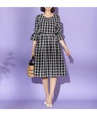 【ティアクラッセ/Tiaclasse】の【洗える】女性らしさ引き立つリボン袖ギャザーワンピース ブラックチェック|ID: prp329100004452080 ipo3291000000032666711