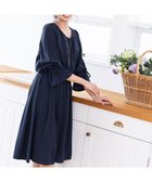 【ティアクラッセ/Tiaclasse】の【洗える】女性らしさ引き立つリボン袖ギャザーワンピース ネイビー|ID: prp329100004452080 ipo3291000000032666715