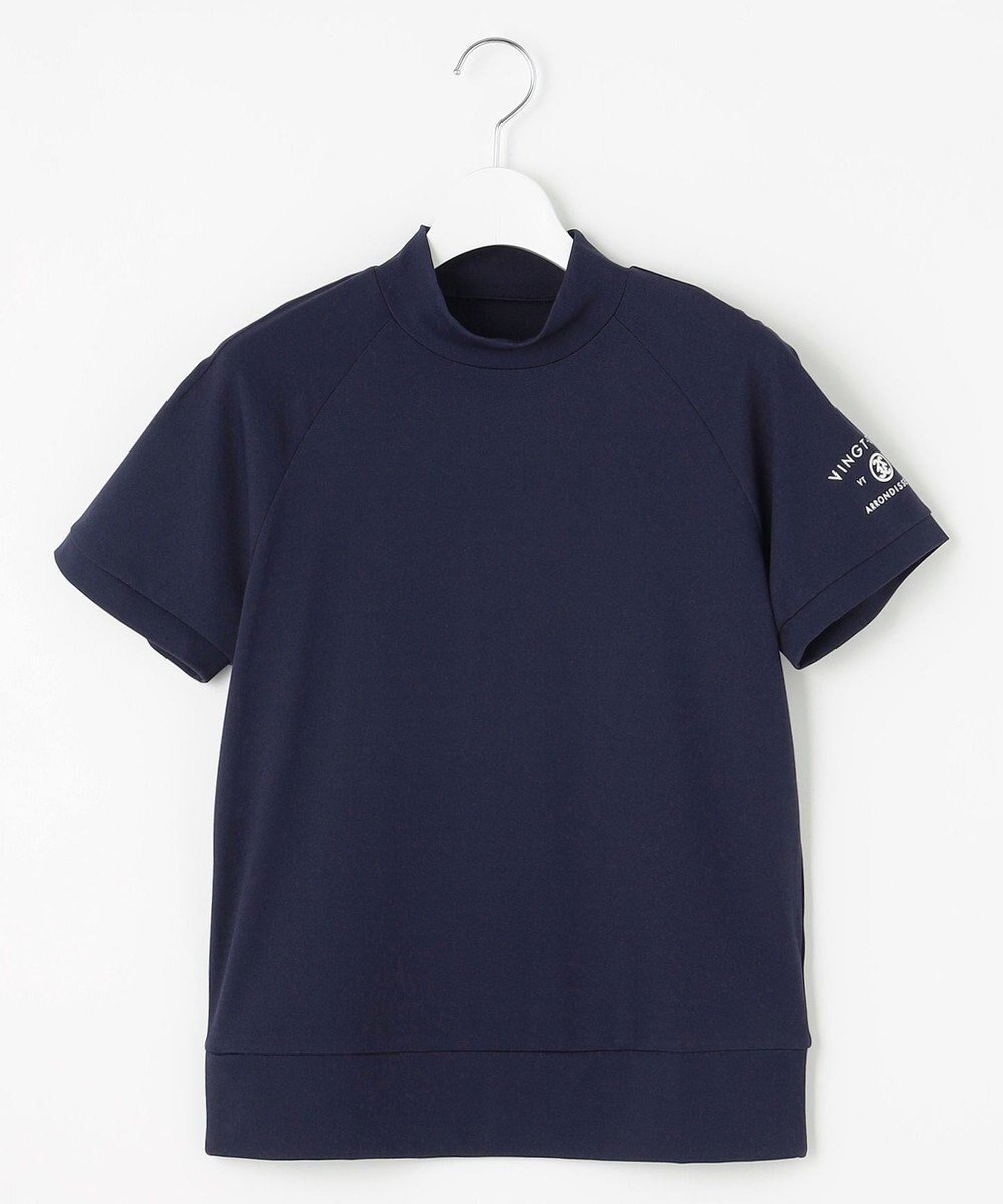 【23区 ゴルフ/NIJYUSANKU GOLF】の【WOMEN】【UVカット】モックネックシャツ 1枚で着られる万能カットソー インテリア・キッズ・メンズ・レディースファッション・服の通販 founy(ファニー) 　ファッション　Fashion　レディースファッション　WOMEN　トップス・カットソー　Tops/Tshirt　シャツ/ブラウス　Shirts/Blouses　パーカ　Sweats　スウェット　Sweat　カットソー　Cut and Sewn　春　Spring　カットソー　Cut And Sew　シェイプ　Shape　シルバー　Silver　シンプル　Simple　スウェット　Sweat　ストレッチ　Stretch　スポーツ　Sports　スリーブ　Sleeve　なめらか　Smooth　フラット　Flat　プリント　Print　半袖　Short Sleeve　S/S・春夏　Ss・Spring/Summer　夏　Summer　エレガント 上品　Elegant　ネイビー系|ID: prp329100004452253 ipo3291000000031563206