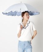 【ムーンバット/MOONBAT】の【WEB限定】POLO RALPH LAUREN 晴雨兼用日傘 長傘 ワンポイントベア刺繍 フリル 一級遮光 遮熱 UV サックスブルー|ID: prp329100004452269 ipo3291000000031862629