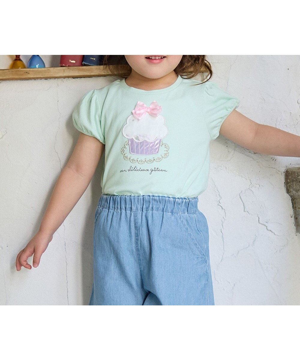 【エニィ/ANY / KIDS】のしゃらしゃらモチーフ Tシャツ インテリア・キッズ・メンズ・レディースファッション・服の通販 founy(ファニー) 　ファッション　Fashion　キッズファッション　Fashion for Kids　トップス・カットソー　Cut & Sew Tops　カットソー　Cut and Sewn Top　ドレス　Dress, One-Piece　ポケット　Pocket, Pocket Detail　モチーフ　Motif, Design Theme　半袖　Short Sleeve, Half Sleeve　夏　Summer　春　Spring　S/S・春夏　SS, Spring/Summer, Warm Season　ミント(ケーキ)|ID: prp329100004452890 ipo3291000000034242273
