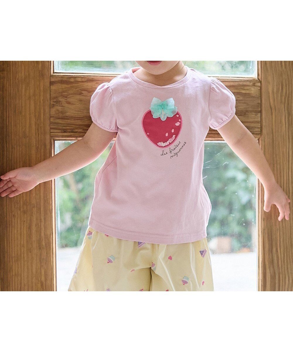 【エニィ/ANY / KIDS】のしゃらしゃらモチーフ Tシャツ インテリア・キッズ・メンズ・レディースファッション・服の通販 founy(ファニー) 　ファッション　Fashion　キッズファッション　Fashion for Kids　トップス・カットソー　Cut & Sew Tops　カットソー　Cut and Sewn Top　ドレス　Dress, One-Piece　ポケット　Pocket, Pocket Detail　モチーフ　Motif, Design Theme　半袖　Short Sleeve, Half Sleeve　夏　Summer　春　Spring　S/S・春夏　SS, Spring/Summer, Warm Season　ピンク(いちご)|ID: prp329100004452890 ipo3291000000034242274