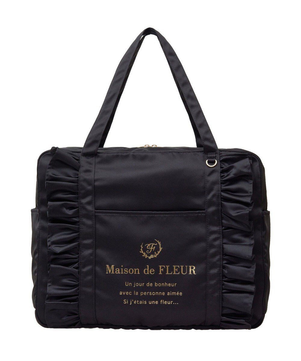 【メゾンドフルール/Maison de FLEUR】のEC限定サテンフリルキャリーオンバッグ 人気、トレンドファッション・服の通販 founy(ファニー) 　ファッション　Fashion　レディースファッション　WOMEN　バッグ　Bag　カラフル　Colorful　コレクション　Collection　サテン　Satin　ドッキング　Docking　フリル　Frills　フロント　Front　プリント　Print　ボストンバッグ　Boston Bag　ポーチ　Pouch　おすすめ　Recommend　旅行　Travel　スーツケース キャリーケース　Suitcase　エレガント 上品　Elegant　 other-1|ID: prp329100004453412 ipo3291000000031918739