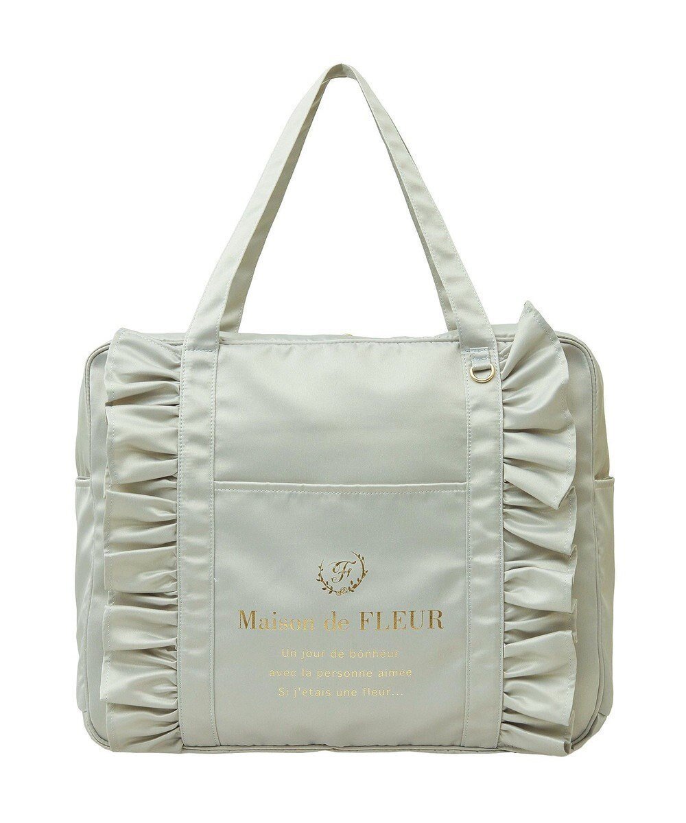 【メゾンドフルール/Maison de FLEUR】のEC限定サテンフリルキャリーオンバッグ インテリア・キッズ・メンズ・レディースファッション・服の通販 founy(ファニー) 　ファッション　Fashion　レディースファッション　WOMEN　バッグ　Bag　カラフル　Colorful　コレクション　Collection　サテン　Satin　ドッキング　Docking　フリル　Frills　フロント　Front　プリント　Print　ボストンバッグ　Boston Bag　ポーチ　Pouch　おすすめ　Recommend　旅行　Travel　スーツケース キャリーケース　Suitcase　エレガント 上品　Elegant　Mint|ID: prp329100004453412 ipo3291000000031918750
